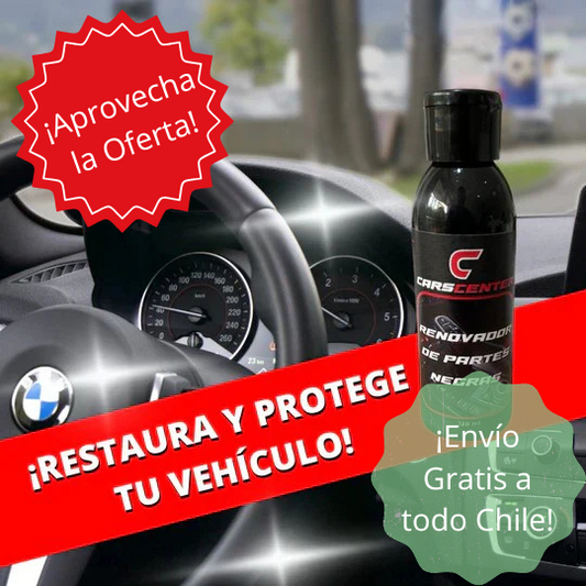 🏁 ¡Recupera el Brillo y Color Original de tu Auto! Restaurador de Plásticos Negros - 120ml